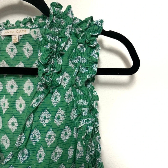 EUC $215 Anna Cate Morgan Mini Dress - Block Print Mini Ruffle Tiered Preppy - Picture 3 of 8